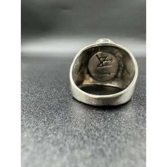 Vintage Navajo Turquoise Sterling Silver Ring Arthur J Williams Cabochon 12.69g - Picture 5 of 9